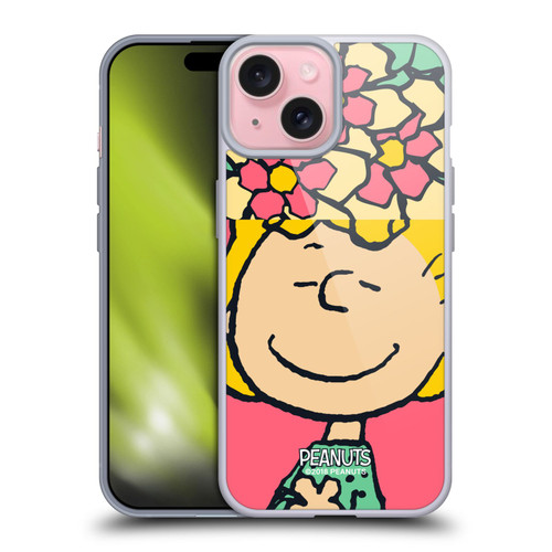 Peanuts Halfs And Laughs Sally Flowers Soft Gel Case for Apple iPhone 15 & MagSafe