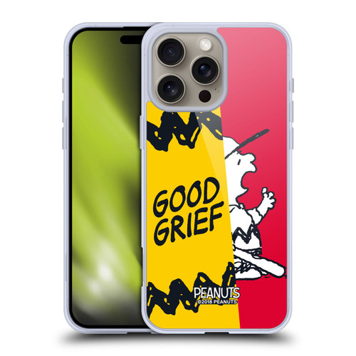 Peanuts Halfs And Laughs Charlie Good Grief Soft Gel Case for Apple iPhone 16 Pro Max