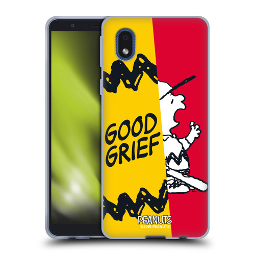 Peanuts Halfs And Laughs Charlie Good Grief Soft Gel Case for Samsung Galaxy A01 Core (2020)