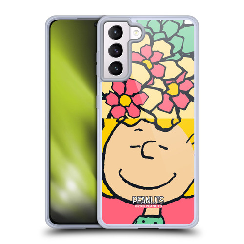 Peanuts Halfs And Laughs Sally Flowers Soft Gel Case for Samsung Galaxy S21+ 5G & MagSafe