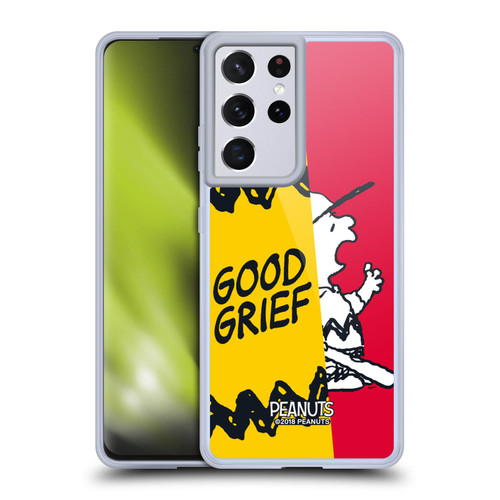 Peanuts Halfs And Laughs Charlie Good Grief Soft Gel Case for Samsung Galaxy S21 Ultra 5G & MagSafe