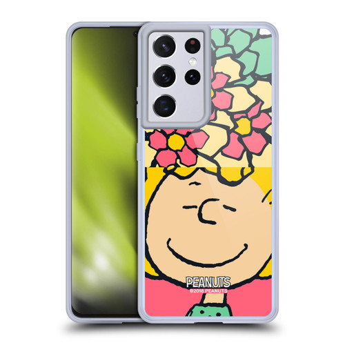 Peanuts Halfs And Laughs Sally Flowers Soft Gel Case for Samsung Galaxy S21 Ultra 5G & MagSafe