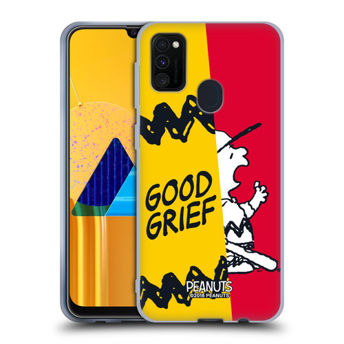 Peanuts Halfs And Laughs Charlie Good Grief Soft Gel Case for Samsung Galaxy M30s (2019)/M21 (2020)