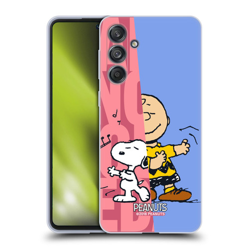 Peanuts Halfs And Laughs Snoopy & Charlie Soft Gel Case for Samsung Galaxy M55 5G