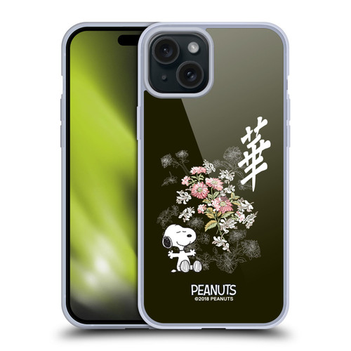 Peanuts Oriental Snoopy Floral Soft Gel Case for Apple iPhone 15 Plus & MagSafe