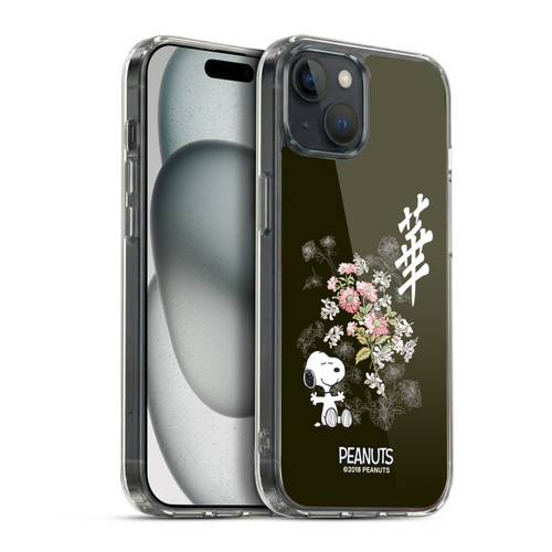 Peanuts Oriental Snoopy Floral Soft Gel Case for Apple iPhone 15 Plus & MagSafe