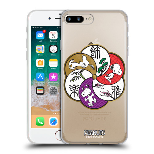 Peanuts Oriental Snoopy Badges Soft Gel Case for Apple iPhone 7 Plus / iPhone 8 Plus & MagSafe