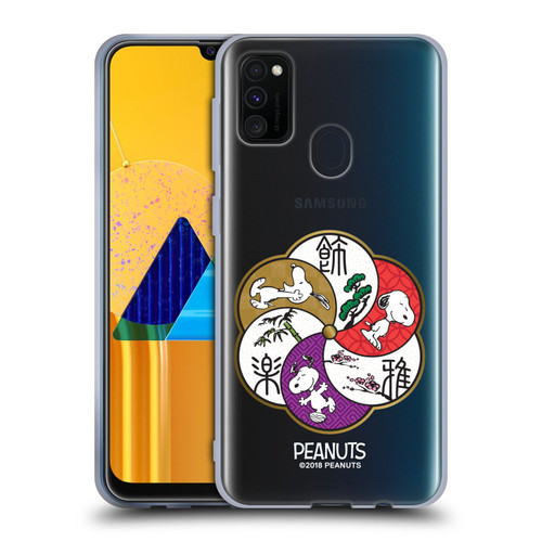 Peanuts Oriental Snoopy Badges Soft Gel Case for Samsung Galaxy M30s (2019)/M21 (2020)
