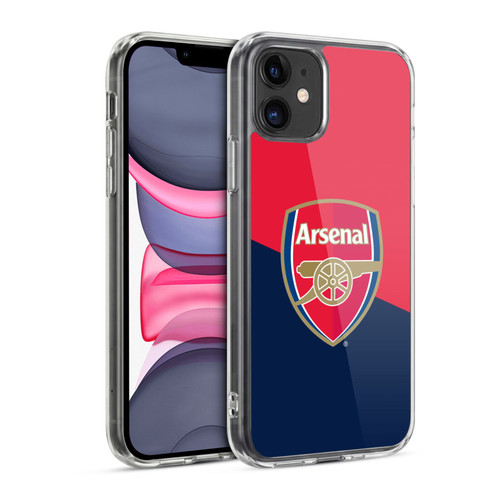Arsenal FC Crest 2 Red & Blue Logo Soft Gel Case for Apple iPhone 11