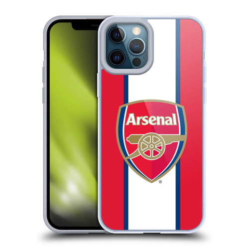 Arsenal FC Crest 2 Stripes 3 Soft Gel Case for Apple iPhone 12 Pro Max & MagSafe