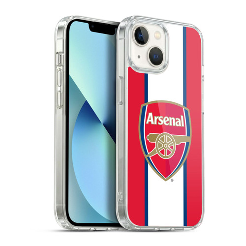 Arsenal FC Crest 2 Stripes 3 Soft Gel Case for Apple iPhone 13