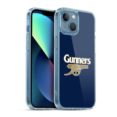 Arsenal FC Crest 2 Gunners Blue Soft Gel Case for Apple iPhone 13 Mini & MagSafe