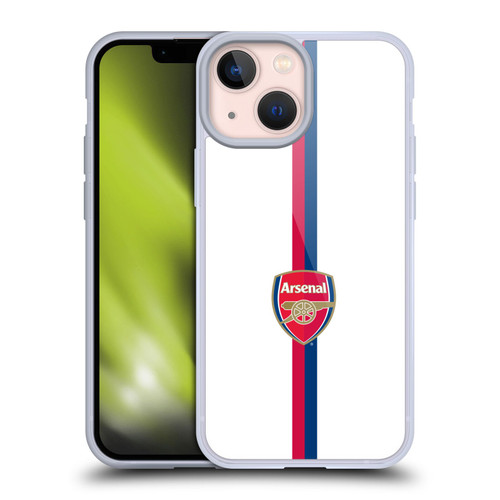 Arsenal FC Crest 2 Stripes 1 Soft Gel Case for Apple iPhone 13 Mini & MagSafe
