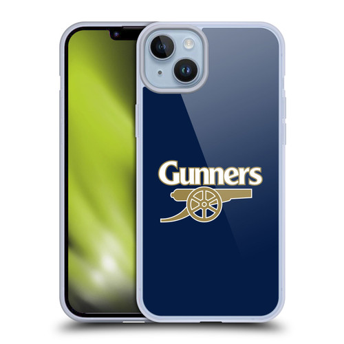 Arsenal FC Crest 2 Gunners Blue Soft Gel Case for Apple iPhone 14 Plus & MagSafe