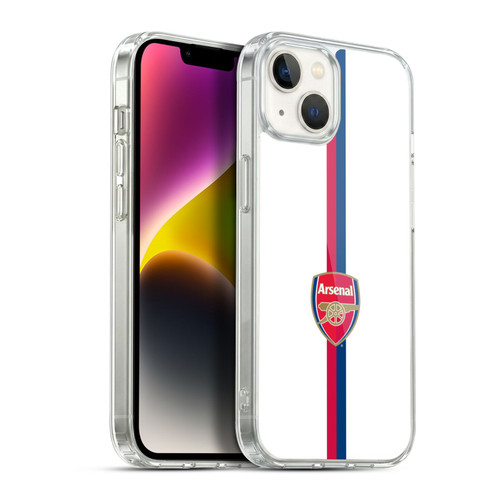 Arsenal FC Crest 2 Stripes 1 Soft Gel Case for Apple iPhone 14 Plus & MagSafe