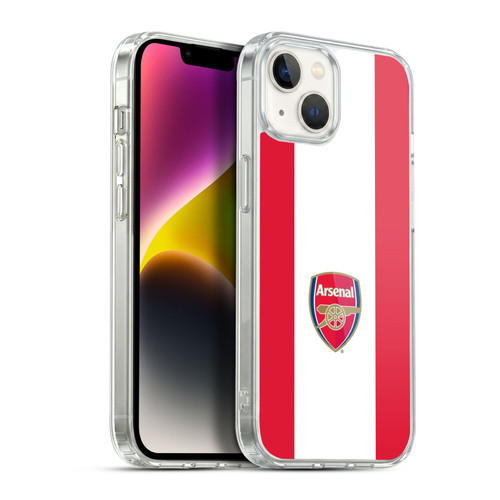 Arsenal FC Crest 2 Stripes 2 Soft Gel Case for Apple iPhone 14 Plus & MagSafe