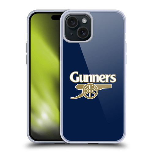 Arsenal FC Crest 2 Gunners Blue Soft Gel Case for Apple iPhone 15 Plus & MagSafe