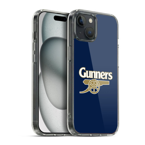 Arsenal FC Crest 2 Gunners Blue Soft Gel Case for Apple iPhone 15 Plus & MagSafe
