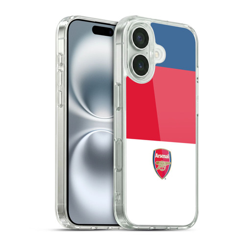 Arsenal FC Crest 2 Stripes 4 Soft Gel Case for Apple iPhone 16 & MagSafe