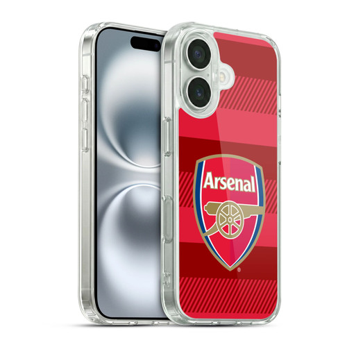 Arsenal FC Crest 2 Training Red Soft Gel Case for Apple iPhone 16 & MagSafe