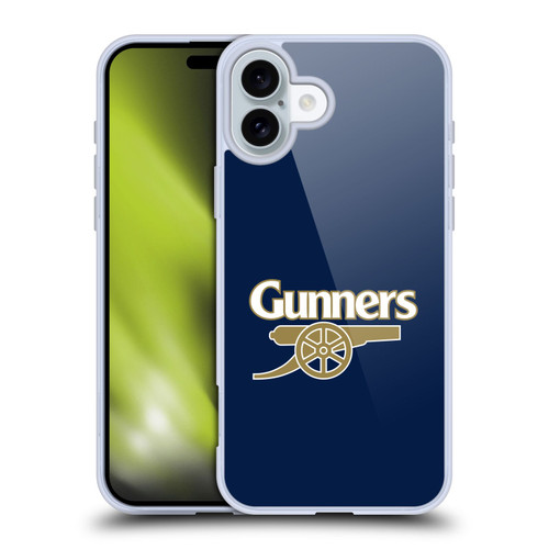 Arsenal FC Crest 2 Gunners Blue Soft Gel Case for Apple iPhone 16 Plus & MagSafe
