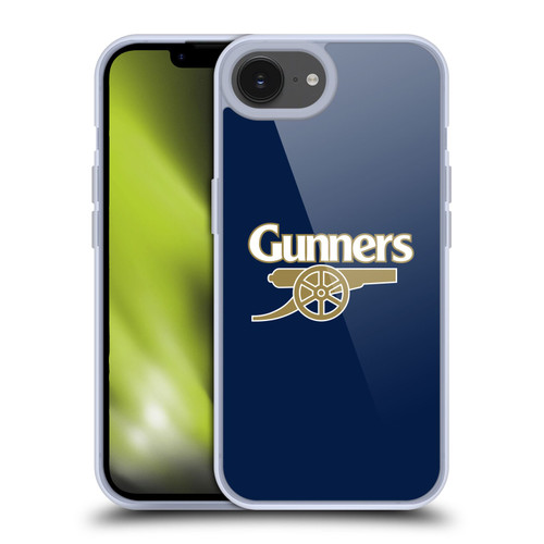 Arsenal FC Crest 2 Gunners Blue Soft Gel Case for Apple iPhone 16e & MagSafe