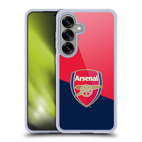 Arsenal FC Crest 2 Red & Blue Logo Soft Gel Case for Samsung Galaxy S25 & MagSafe