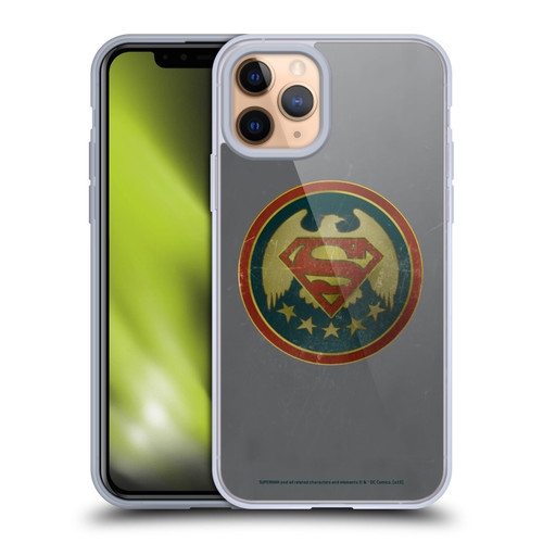 Superman DC Comics Logos Distressed Look Badge Soft Gel Case for Apple iPhone 11 Pro & MagSafe