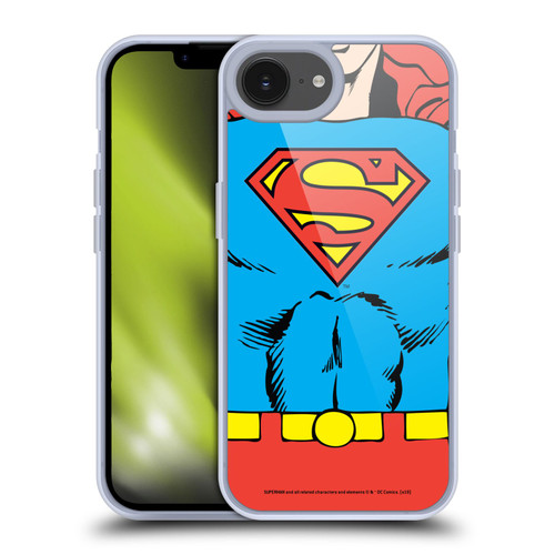 Superman DC Comics Logos Classic Costume Soft Gel Case for Apple iPhone 16e & MagSafe