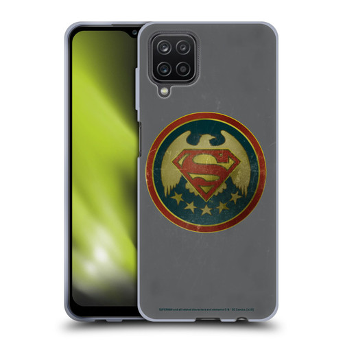 Superman DC Comics Logos Distressed Look Badge Soft Gel Case for Samsung Galaxy A12 (2020)