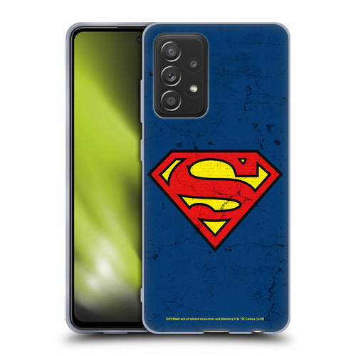 Superman DC Comics Logos Distressed Look Soft Gel Case for Samsung Galaxy A52 / A52s / 5G (2021)