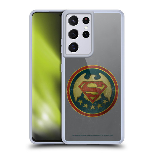 Superman DC Comics Logos Distressed Look Badge Soft Gel Case for Samsung Galaxy S21 Ultra 5G & MagSafe