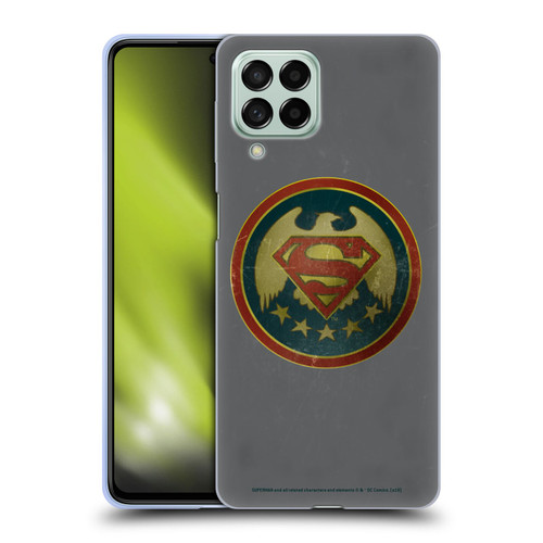 Superman DC Comics Logos Distressed Look Badge Soft Gel Case for Samsung Galaxy M53 (2022)