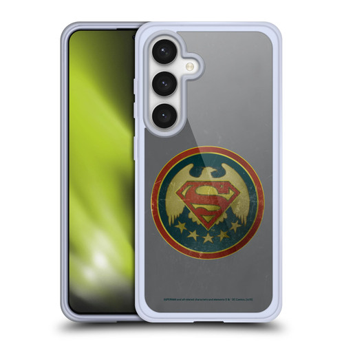 Superman DC Comics Logos Distressed Look Badge Soft Gel Case for Samsung Galaxy S24 5G & MagSafe