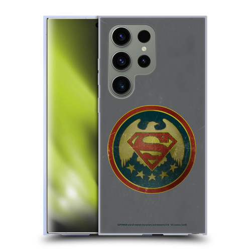 Superman DC Comics Logos Distressed Look Badge Soft Gel Case for Samsung Galaxy S24 Ultra 5G & MagSafe