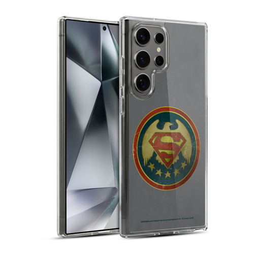 Superman DC Comics Logos Distressed Look Badge Soft Gel Case for Samsung Galaxy S24 Ultra 5G & MagSafe