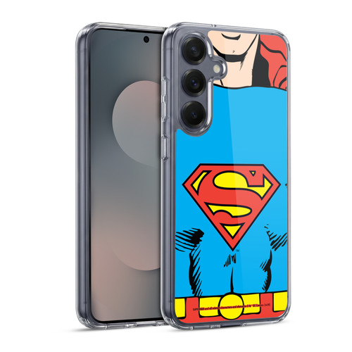 Superman DC Comics Logos Classic Costume Soft Gel Case for Samsung Galaxy S25 & MagSafe