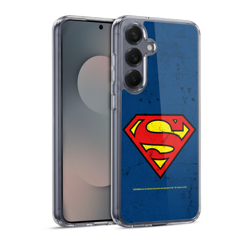 Superman DC Comics Logos Distressed Look Soft Gel Case for Samsung Galaxy S25 & MagSafe