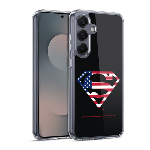 Superman DC Comics Logos U.S. Flag 2 Soft Gel Case for Samsung Galaxy S25 & MagSafe