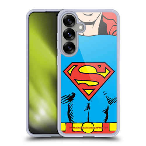 Superman DC Comics Logos Classic Costume Soft Gel Case for Samsung Galaxy S25+ & MagSafe