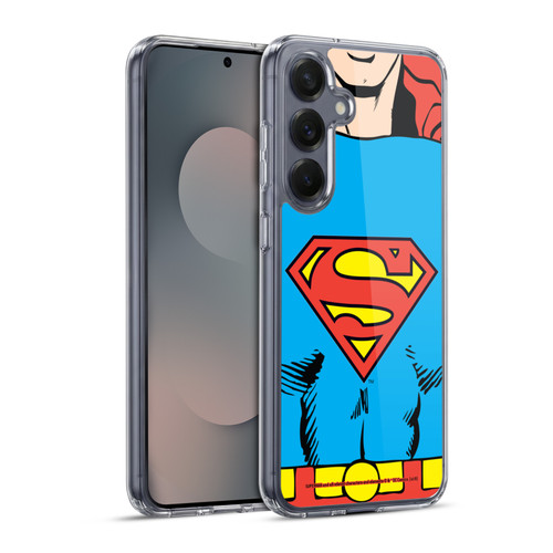Superman DC Comics Logos Classic Costume Soft Gel Case for Samsung Galaxy S25+ & MagSafe