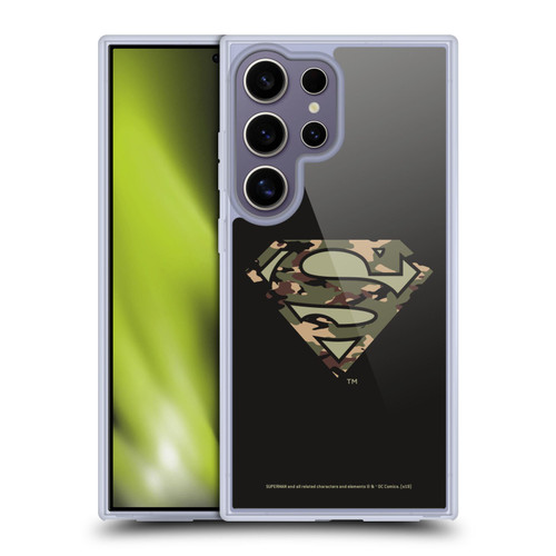 Superman DC Comics Logos Camouflage Soft Gel Case for Samsung Galaxy S25 Ultra & MagSafe