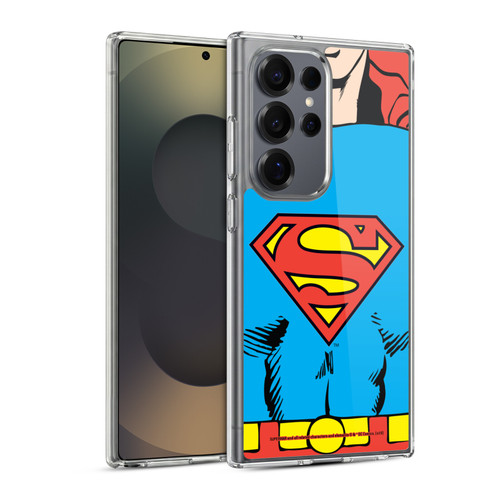 Superman DC Comics Logos Classic Costume Soft Gel Case for Samsung Galaxy S25 Ultra & MagSafe