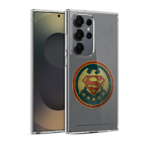 Superman DC Comics Logos Distressed Look Badge Soft Gel Case for Samsung Galaxy S25 Ultra & MagSafe