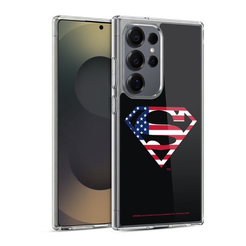 Superman DC Comics Logos U.S. Flag 2 Soft Gel Case for Samsung Galaxy S25 Ultra & MagSafe