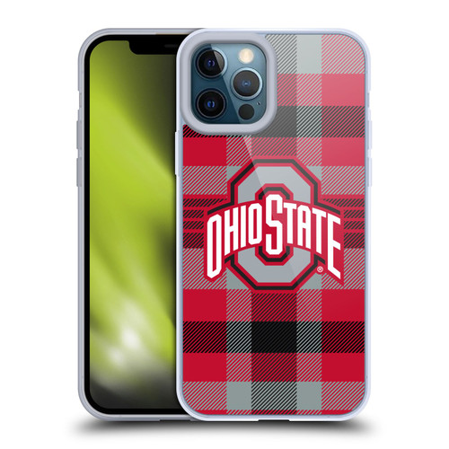 Ohio State University Logo Plaid Soft Gel Case for Apple iPhone 12 Pro Max & MagSafe
