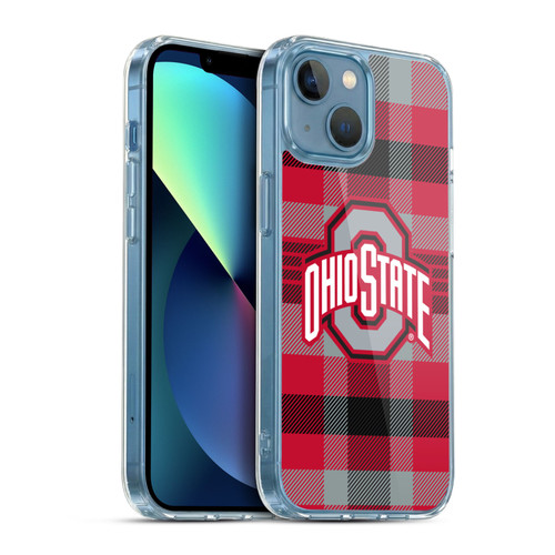 Ohio State University Logo Plaid Soft Gel Case for Apple iPhone 13 Mini & MagSafe