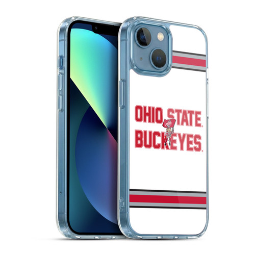 Ohio State University Logo White Stripes Soft Gel Case for Apple iPhone 13 Mini & MagSafe