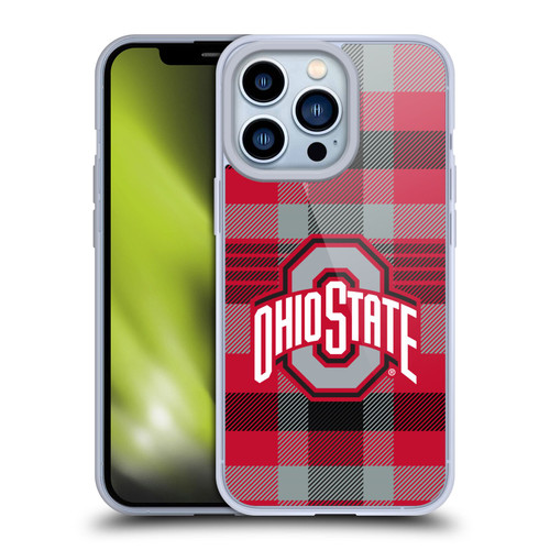 Ohio State University Logo Plaid Soft Gel Case for Apple iPhone 13 Pro & MagSafe