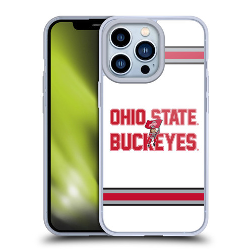 Ohio State University Logo White Stripes Soft Gel Case for Apple iPhone 13 Pro & MagSafe